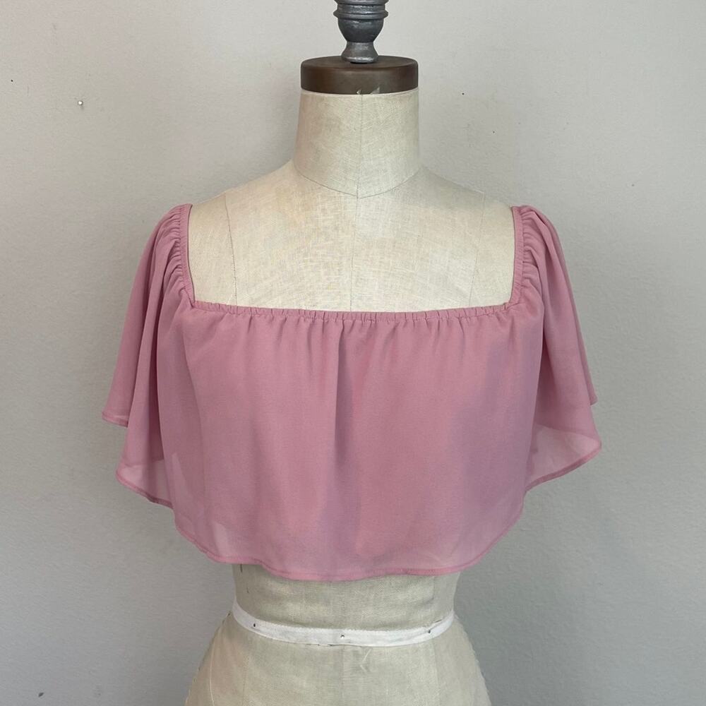 Pink Off The Shoulder Crop Top, Size L